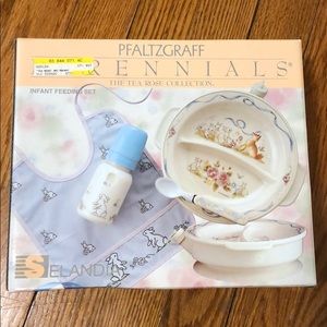 Vintage Pfaltzgrafd Tea Rose Infant Feeding Set